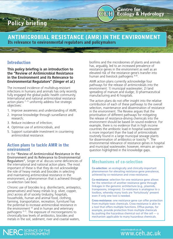 Antimicrobial Resistance In The Environment | Centre For Ecology ...