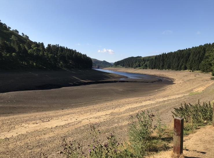Howden Reservoir during the 2018 drought. Photo: Katie Muchan