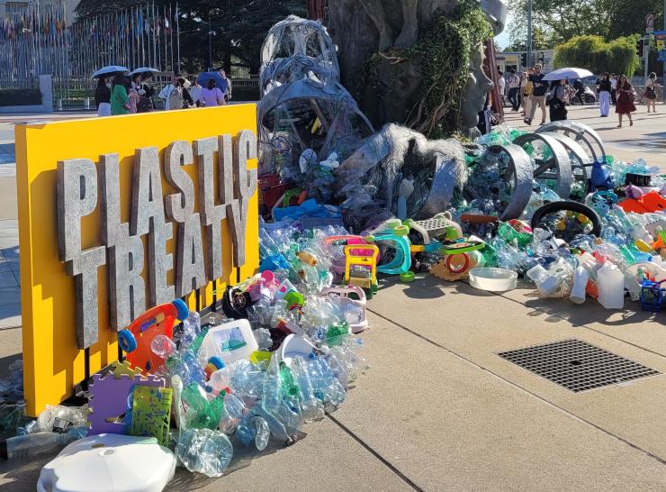 Plastics treaty artwork, Geneva