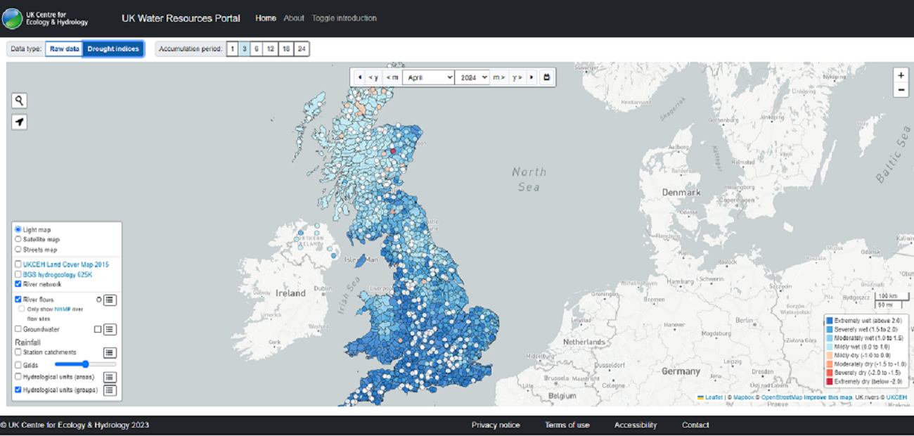 UK Water Resources Portal screenshot