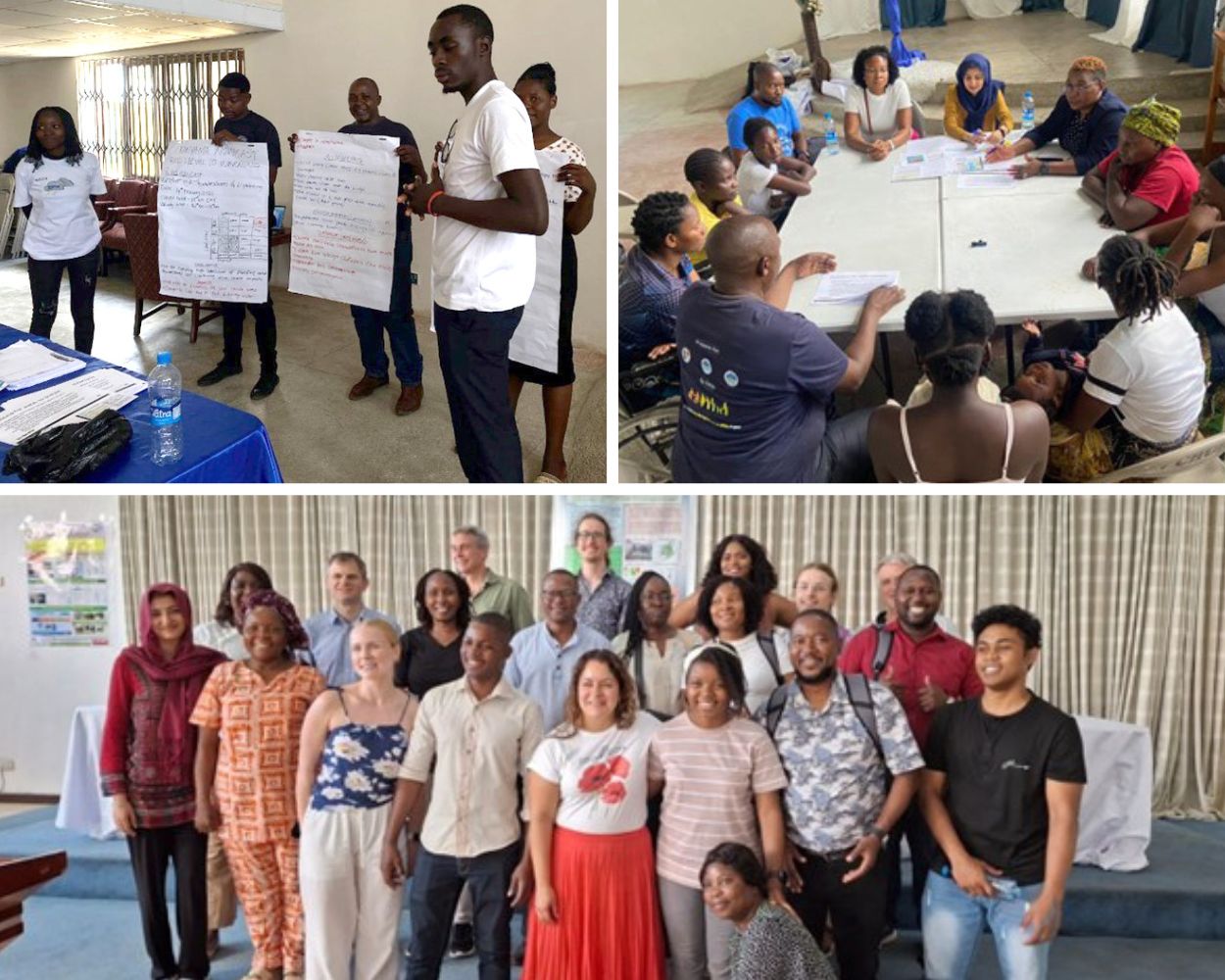 Collage of three photos of participants in Zambia testbed