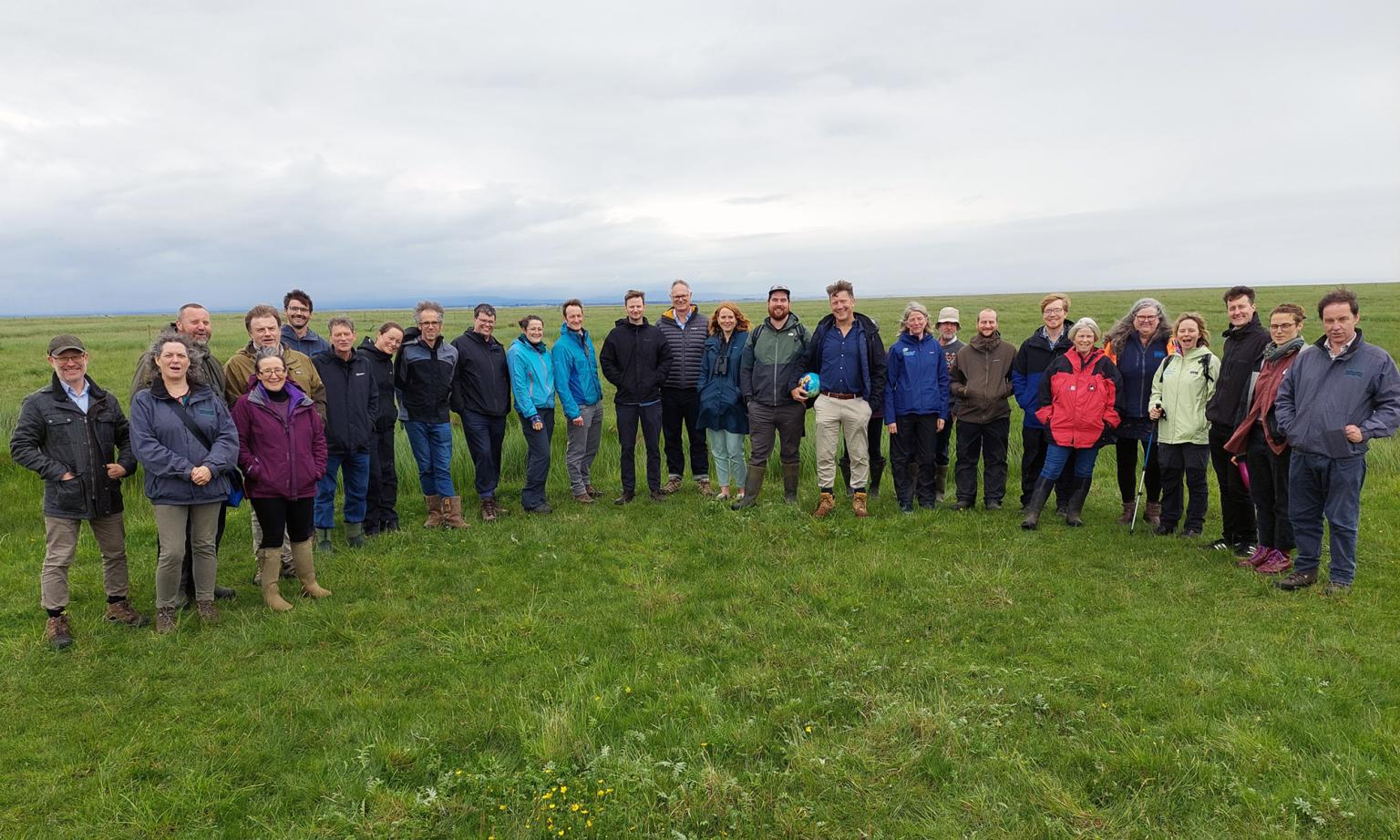 Group of 28 people at Caerlaverock National Nature Reserve