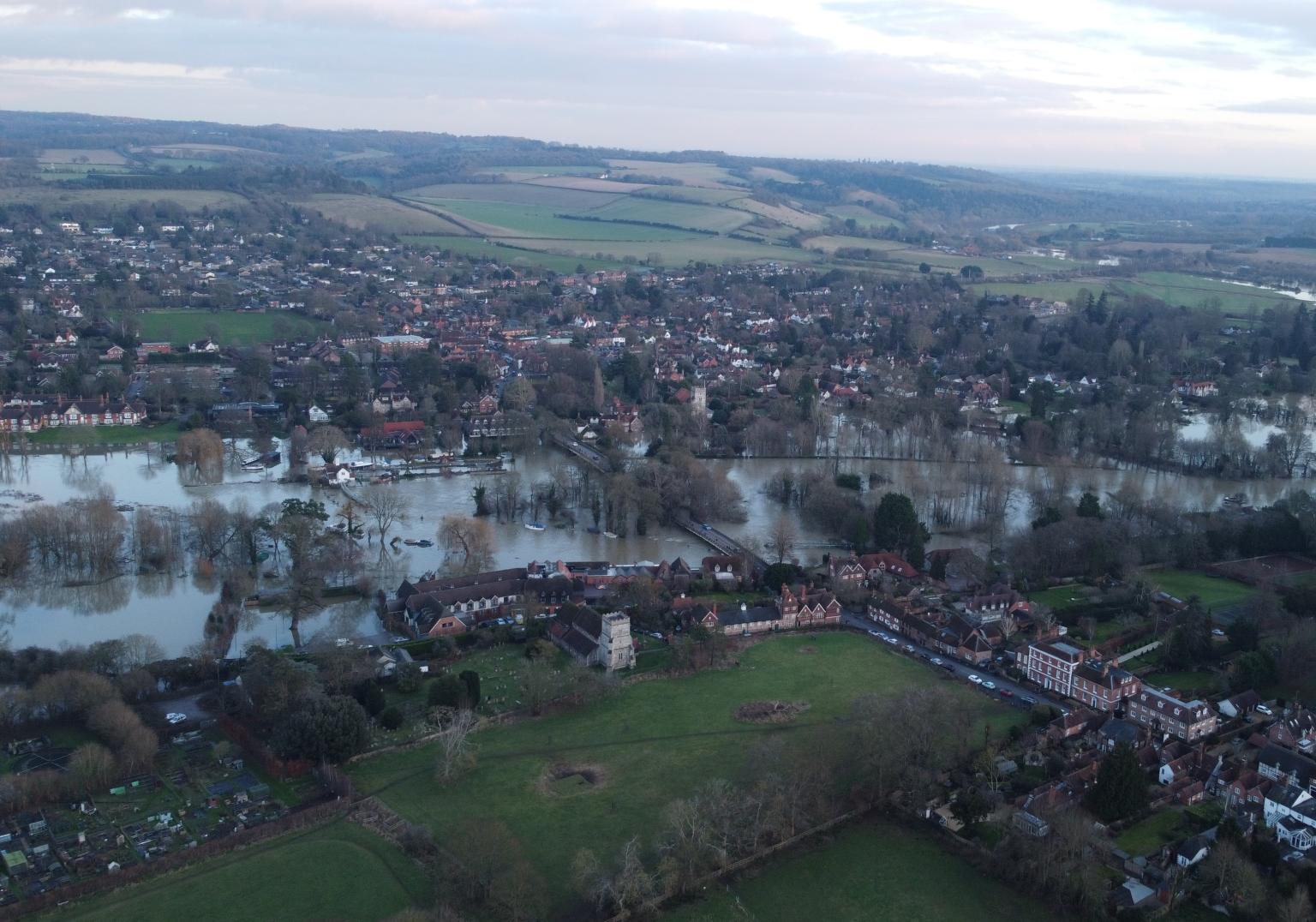 Thames flooding in Goring, Jan 2024. Photo: Nick-Everard