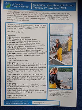 Agenda for the Cumbrian Lakes Research Forum 2024