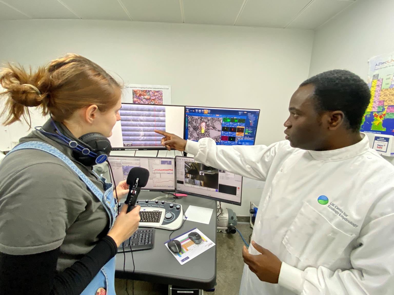 Two people in a lab