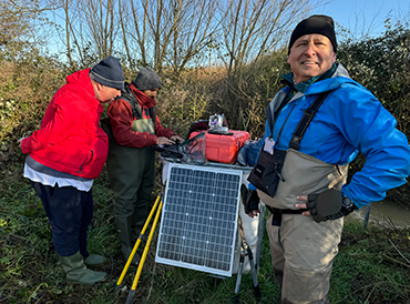 UKCEH scientists checking equipment out in the field