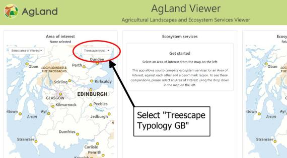 typology selection on AgLand Viewer