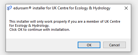 Welcome to the eduroam installer Welcome to the eduroam installer