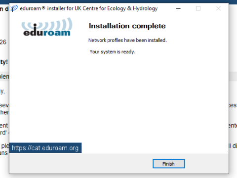 Eduroam screenshot