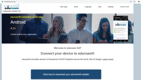 Eduroam screen shot