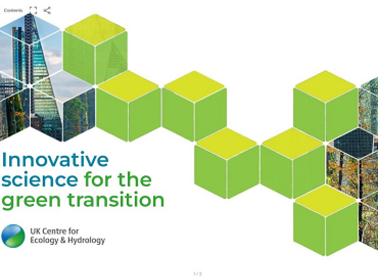 Cover of UKCEH innovative science for the green transition brochure