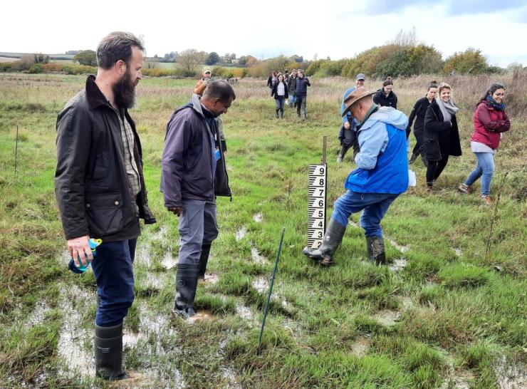 Image of people looking at the water level